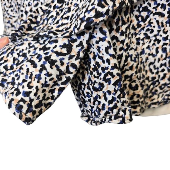 Express Women's 00 Animal Print White Black Faux Wrap Skirt Skort Linen Blend - Picture 4 of 11